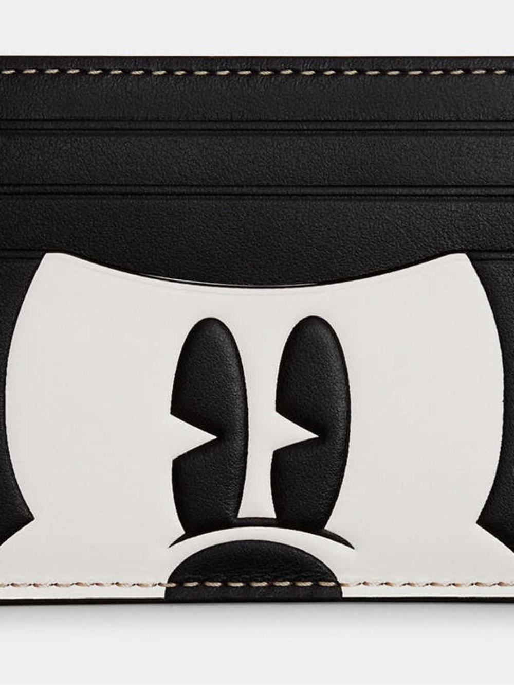 Coach Disney Mickey Mouse Black and White Slim ID Card Holder - Picture 3 of 5